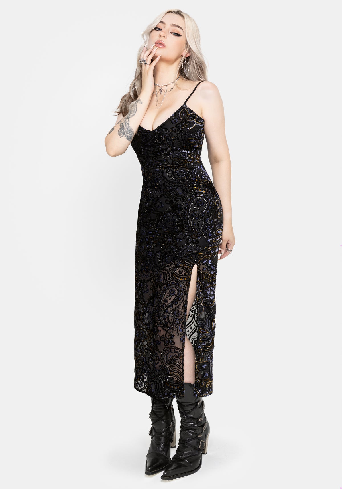 Zavelle Fixed Wrap Trim Detail Maxi Dress UK 6