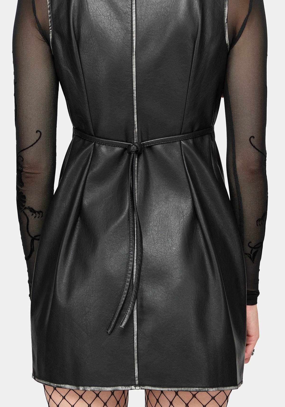 Lavinia Zipper Front PU Mini Dress