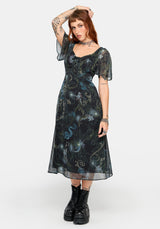 Seluna Lace Up Front Chiffon Midi Dress