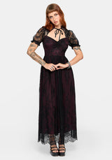 Velisse Lace Cut Out Maxi Dress - Purple
