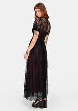 Velisse Lace Cut Out Maxi Dress - Purple
