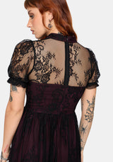 Velisse Lace Cut Out Maxi Dress - Purple