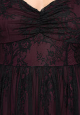 Velisse Lace Cut Out Maxi Dress - Purple