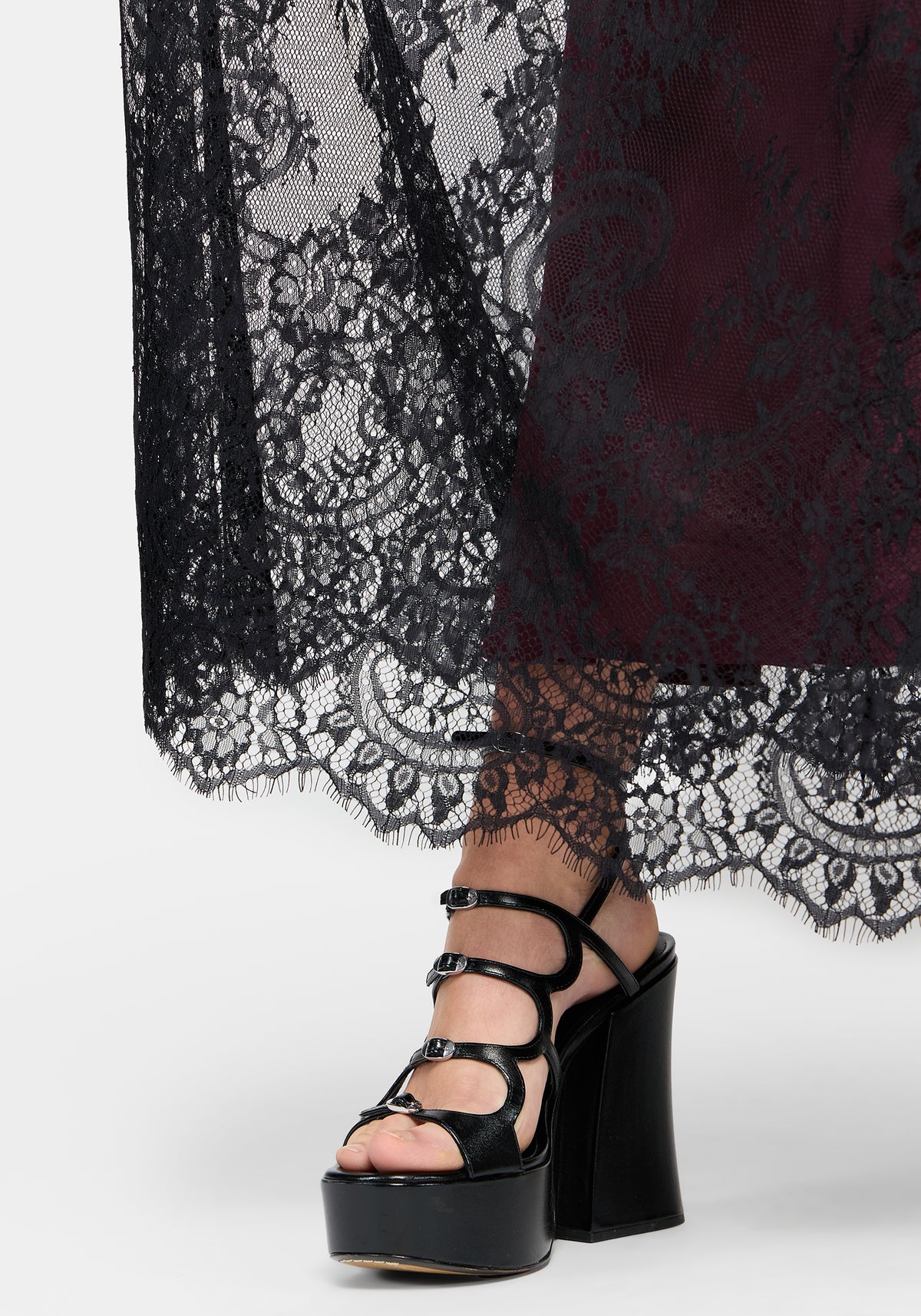 Velisse Lace Cut Out Maxi Dress - Purple