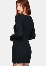 Lucera Pointelle Long Sleeve Mini Dress