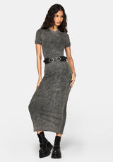 Stori Ribbed Short Sleeve Midi Dress