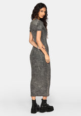 Stori Ribbed Short Sleeve Midi Dress