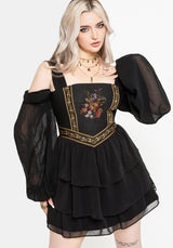 Lilet Boho Embroidered Corset Mini Dress UK 6