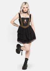 Lilet Boho Embroidered Corset Mini Dress UK 6