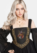 Lilet Boho Embroidered Corset Mini Dress UK 6