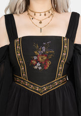 Lilet Boho Embroidered Corset Mini Dress UK 6