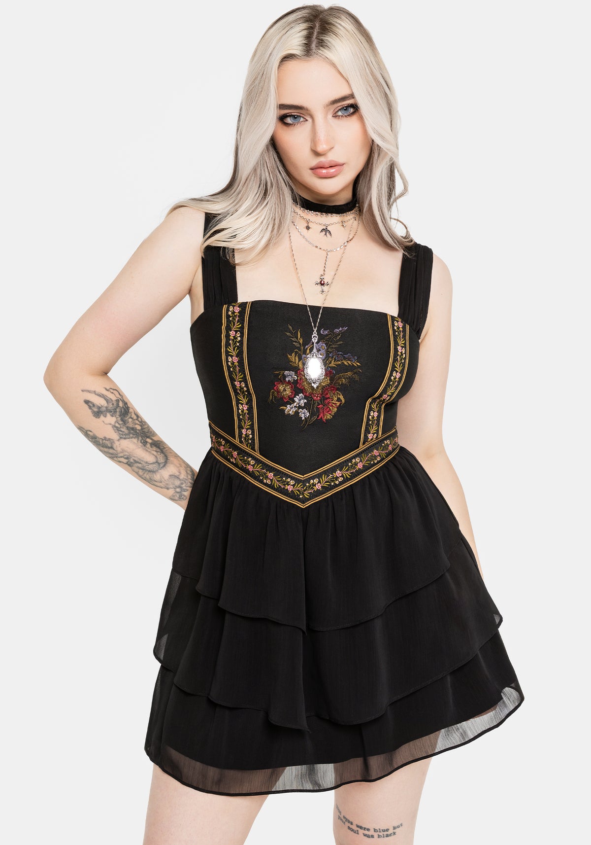 Lilet Boho Embroidered Corset Mini Dress UK 6