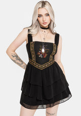 Lilet Boho Embroidered Corset Mini Dress UK 6