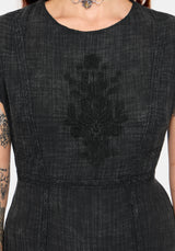 Blake Embroidered Cotton Smock Midi Dress