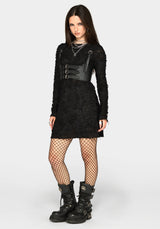 Alden Distressed Long Sleeve Mini Dress