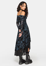 Disturbia x The Witcher Flocked Mesh Midaxi Dress