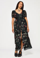 Anara Fruit Print Tiered Gown
