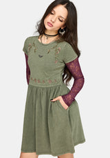 Genevra Embroidered Cotton Mini Smock Dress