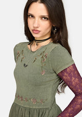Genevra Embroidered Cotton Mini Smock Dress