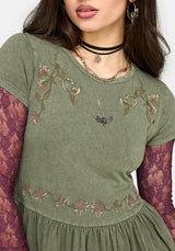 Genevra Embroidered Cotton Mini Smock Dress