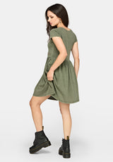 Genevra Embroidered Cotton Mini Smock Dress