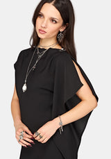 Orlina One-Shoulder Cape Mini Dress UK 6
