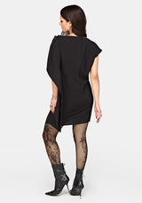 Orlina One-Shoulder Cape Mini Dress UK 6