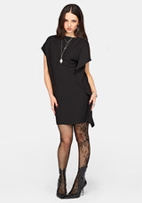 Orlina One-Shoulder Cape Mini Dress UK 6
