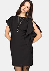 Orlina One-Shoulder Cape Mini Dress UK 6