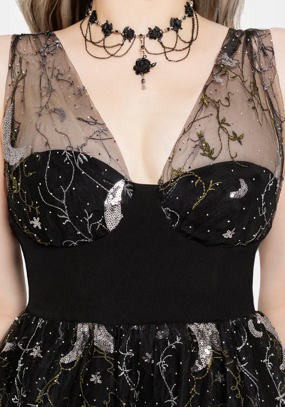 Elona Celestial Embroidered Corset Midaxi Dress UK6