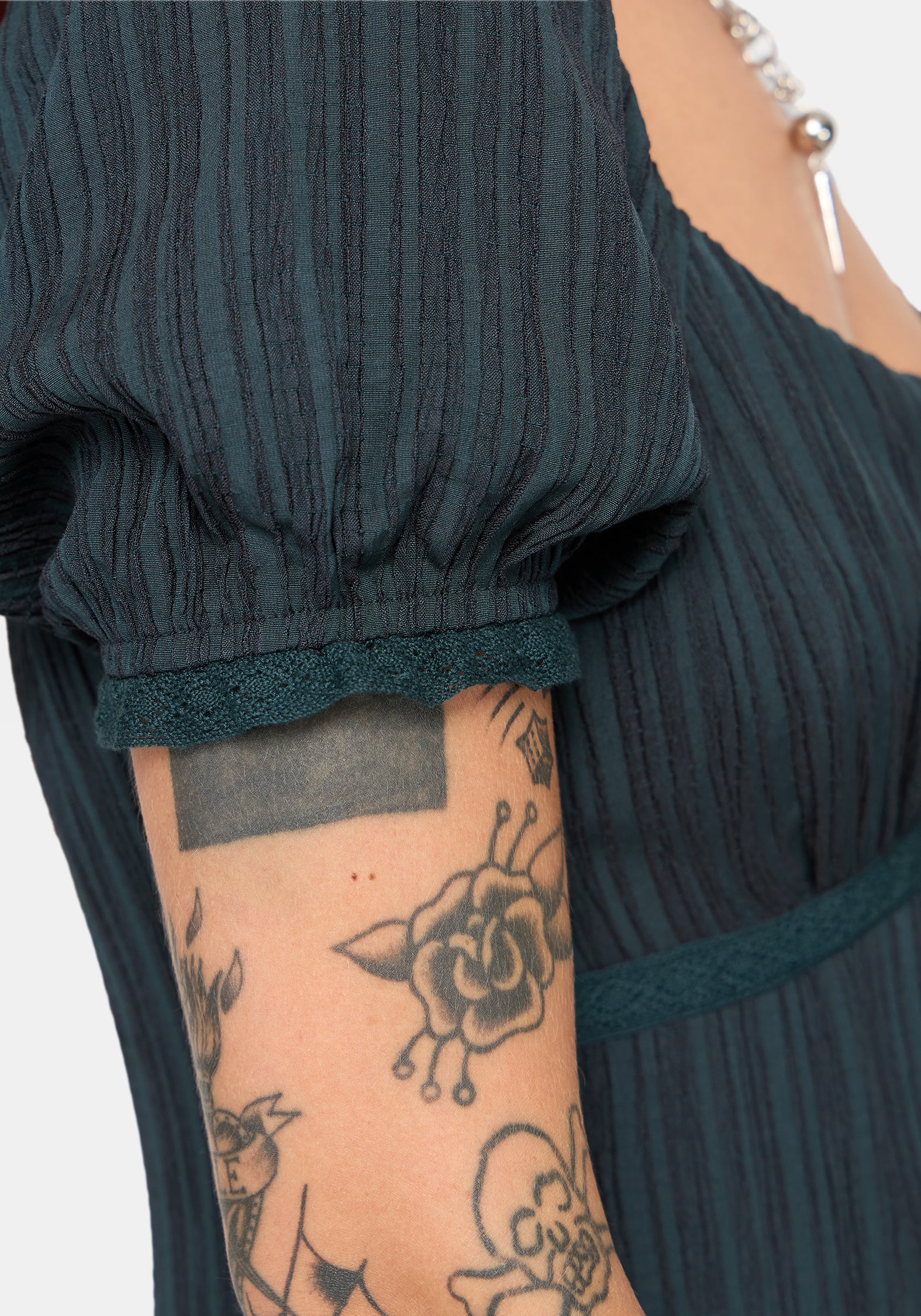 Fenella Keyhole Midi Dress - Green