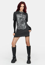 Ottilie Widow Lace Layer Graphic Tee Dress UK 6