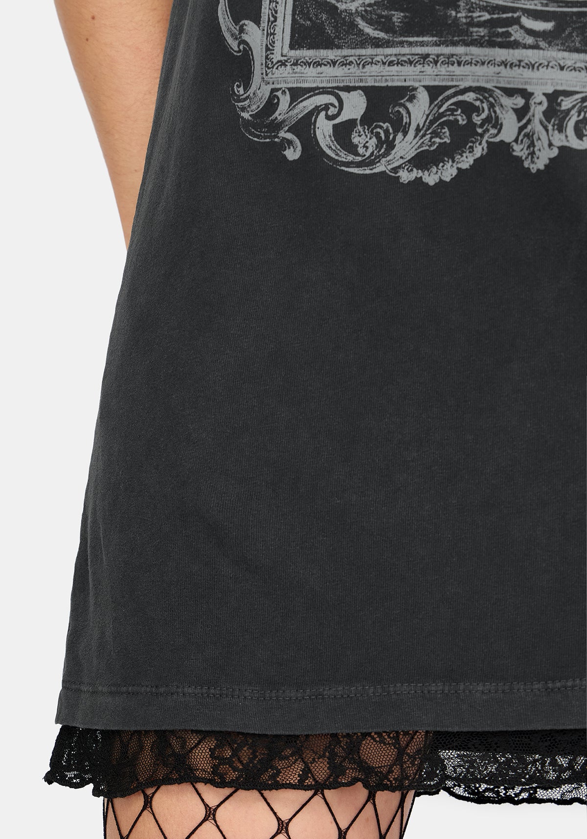 Ottilie Widow Lace Layer Graphic Tee Dress UK 6
