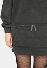 Nerezza Oversized Distressed Hoodie Dress