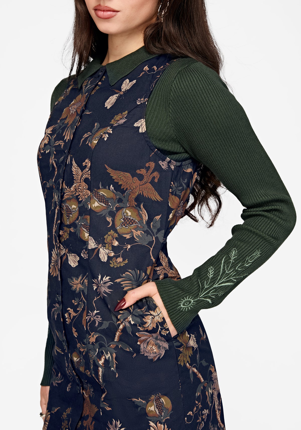 Poison Eden Button Up Mini Dress - Midnight
