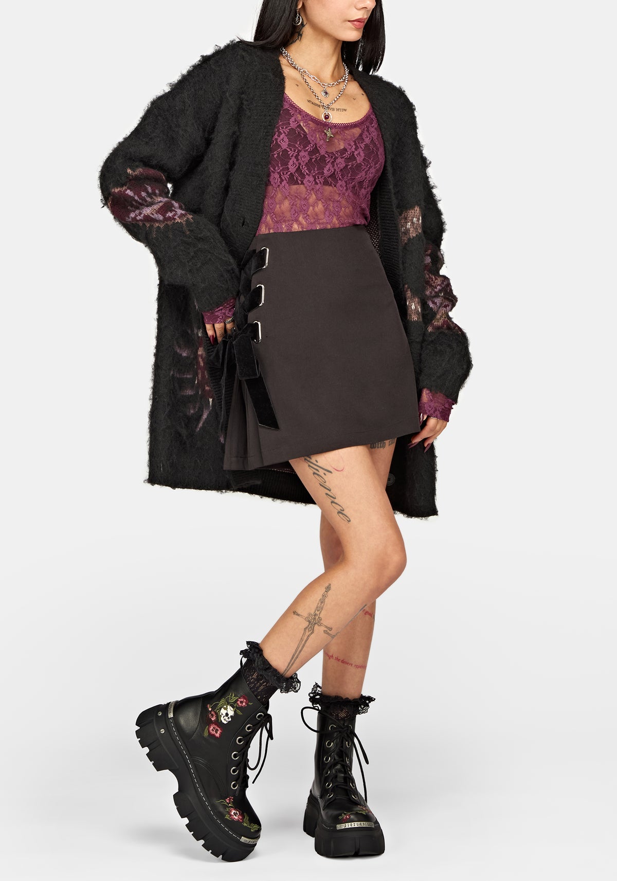 Drunella Embroidered Leather Boots UK 6