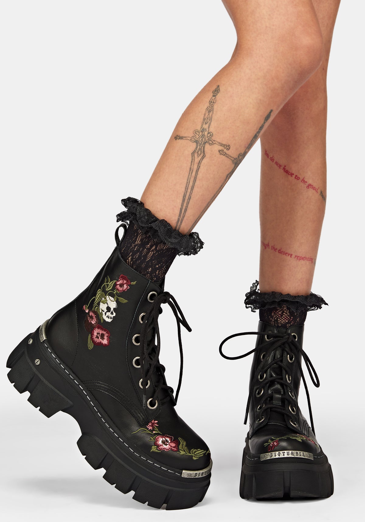 Drunella Embroidered Leather Boots UK 6