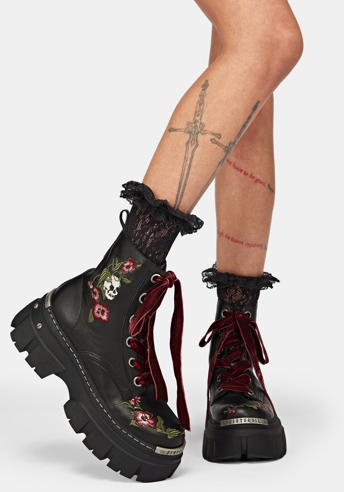 Drunella Embroidered Leather Boots UK 6