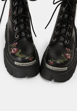 Drunella Embroidered Leather Boots UK 6