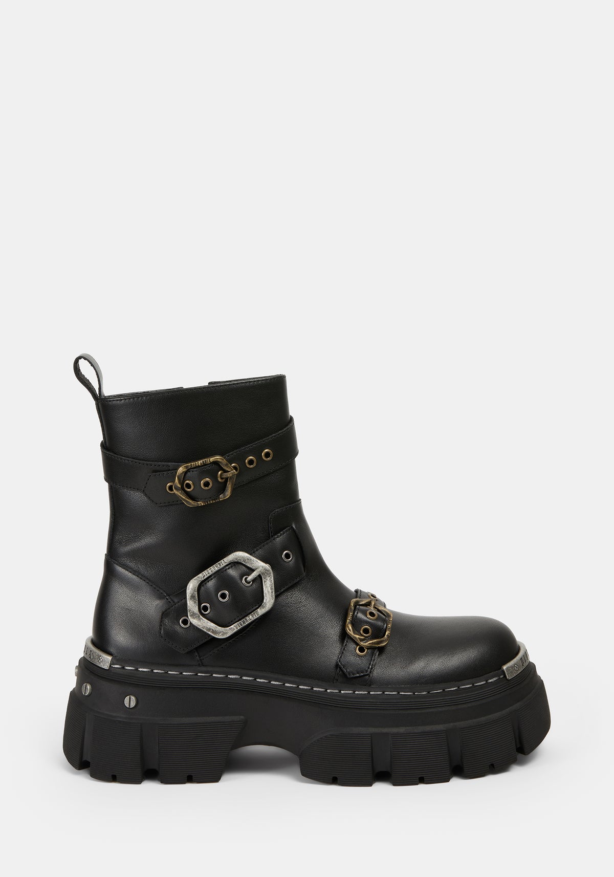 Grunora Buckled Leather Biker Boots UK 6