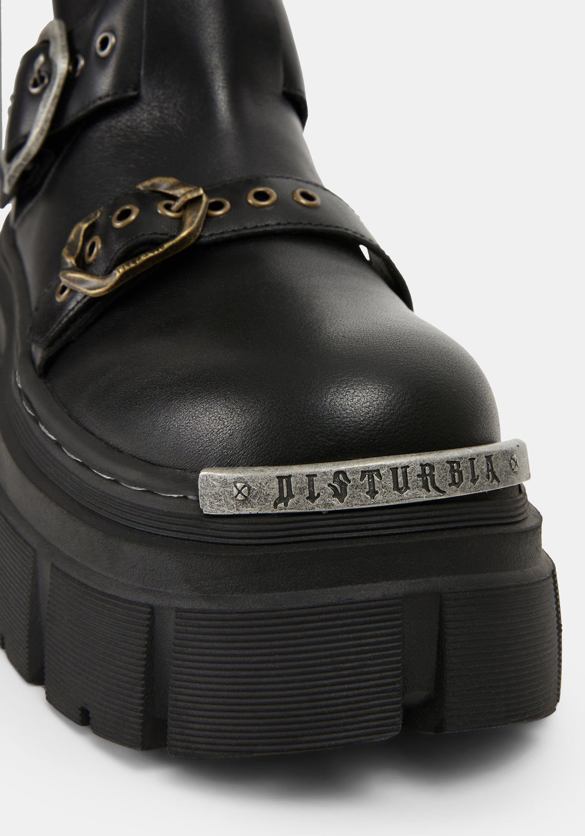 Grunora Buckled Leather Biker Boots UK 6