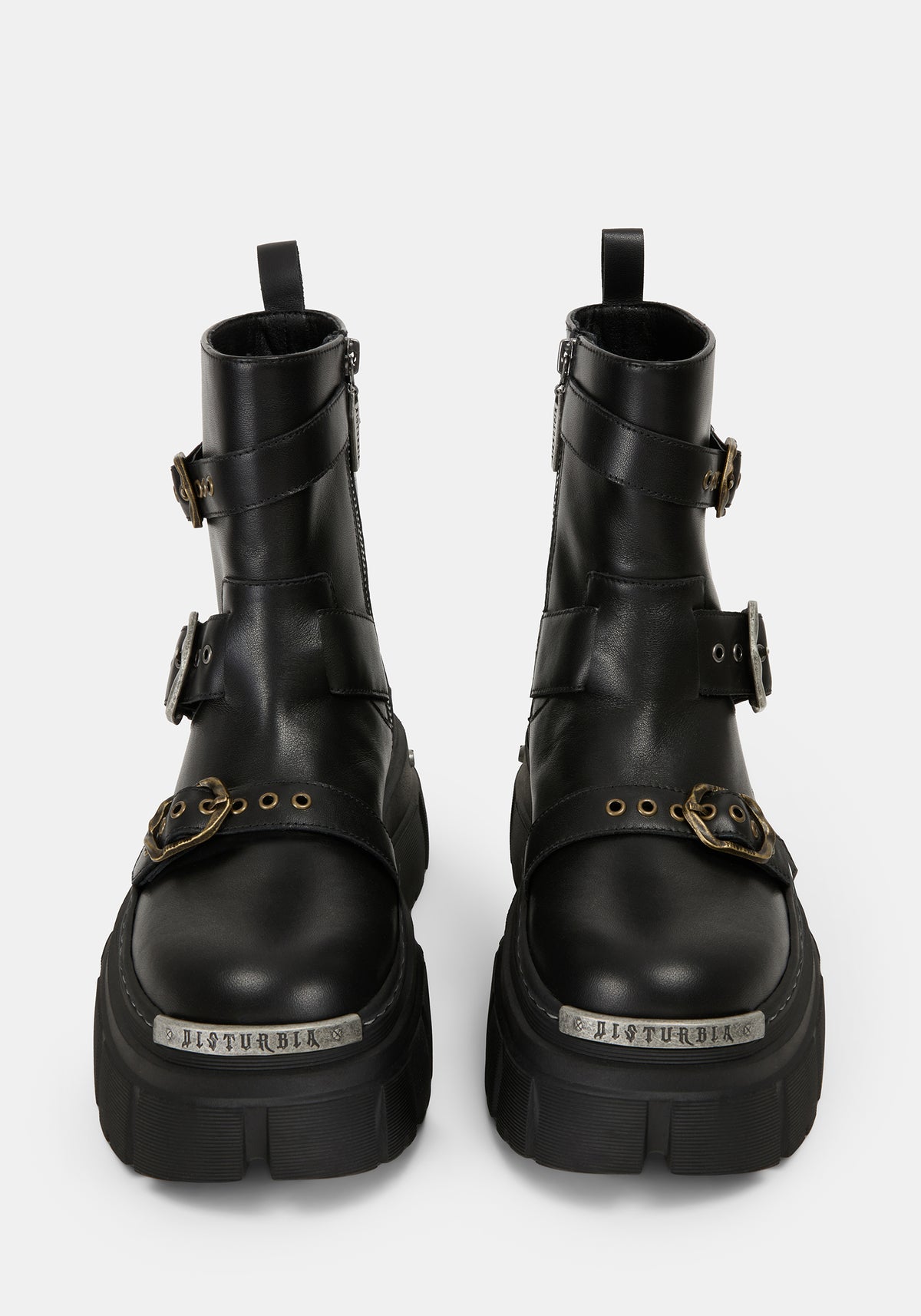 Grunora Buckled Leather Biker Boots UK 6