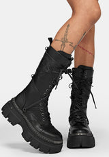 Morwyn Calf Lace Up Platform Boots UK 6