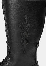 Morwyn Calf Lace Up Platform Boots UK 6