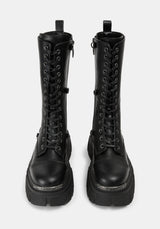 Morwyn Calf Lace Up Platform Boots UK 6