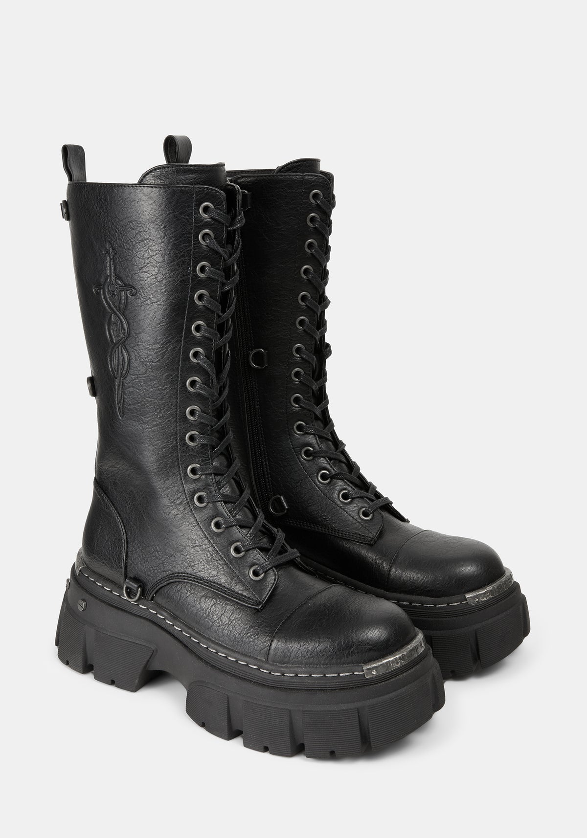 Morwyn Calf Lace Up Platform Boots UK 6