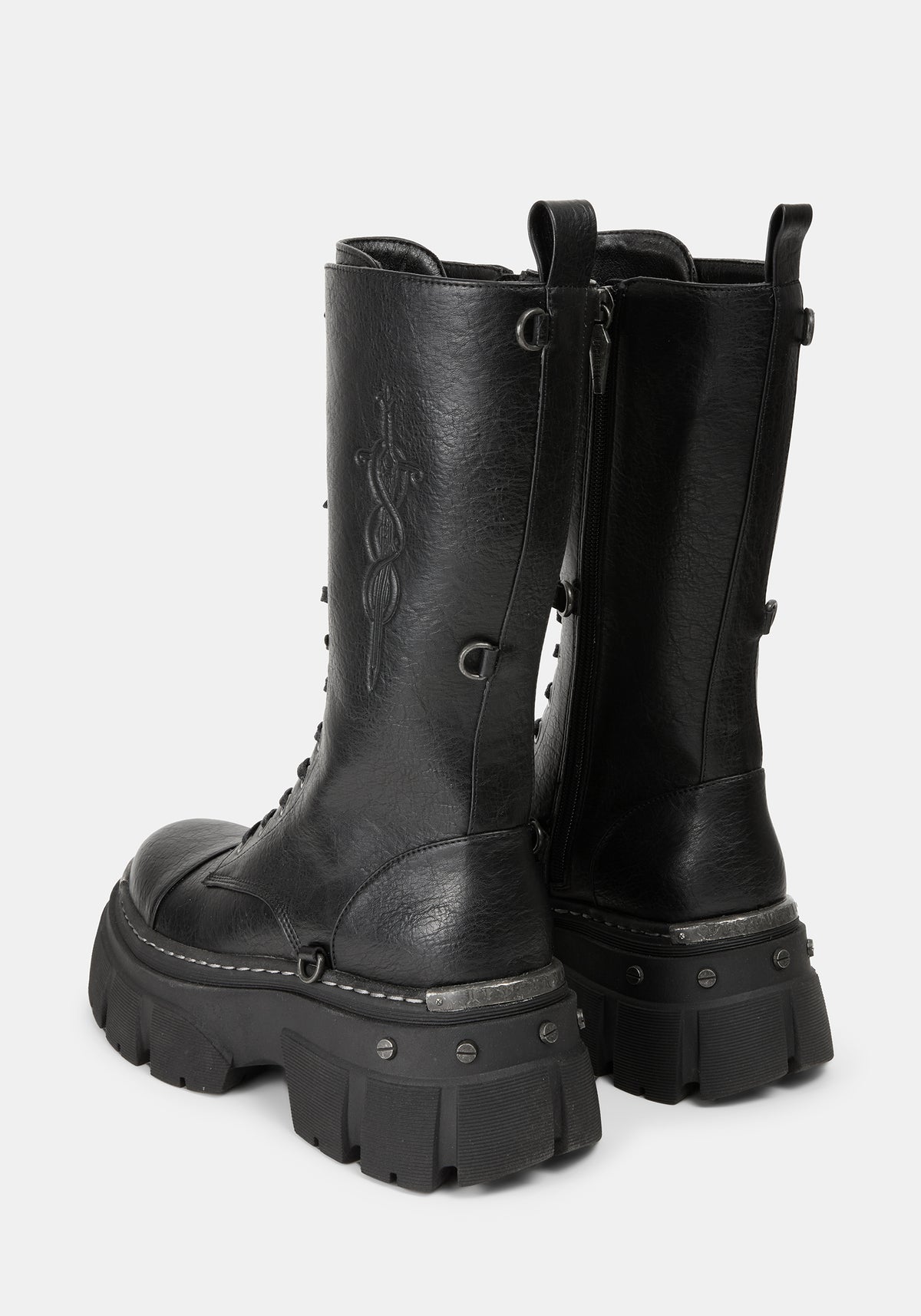 Morwyn Calf Lace Up Platform Boots UK 6