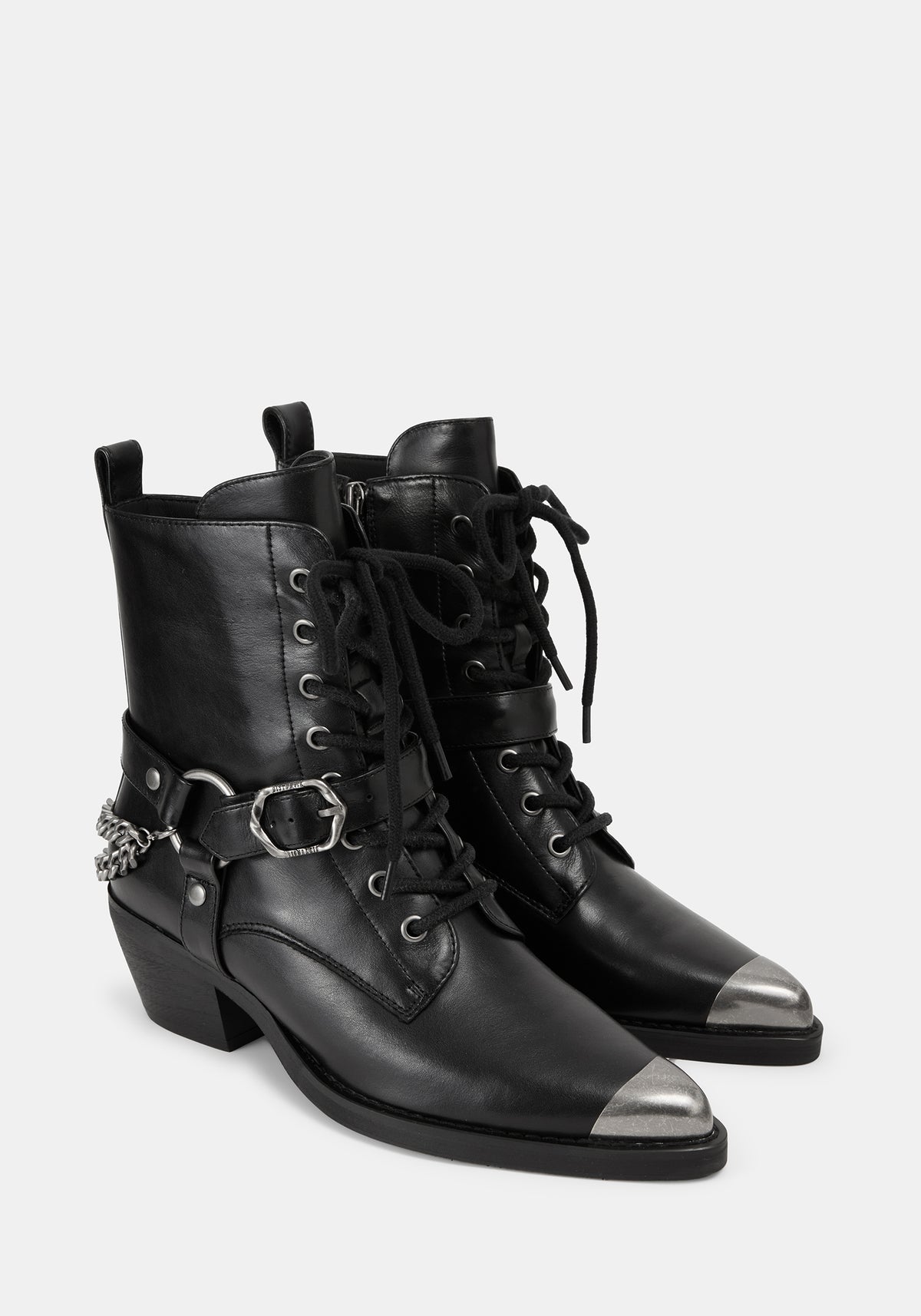 Wespair Leather Toe Cap Chain Boots UK 6