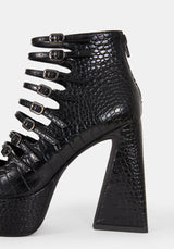 Scythera Multi Buckle Platform Heels UK 6