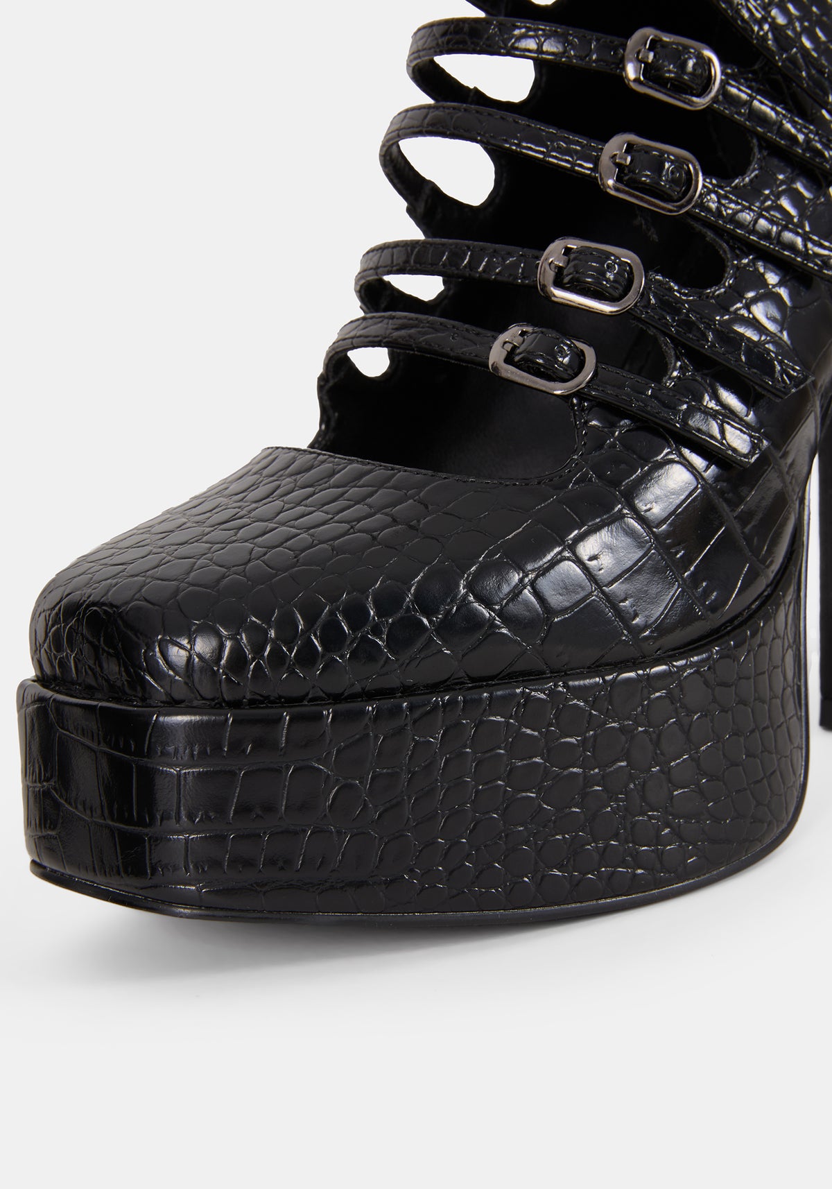 Scythera Multi Buckle Platform Heels UK 6